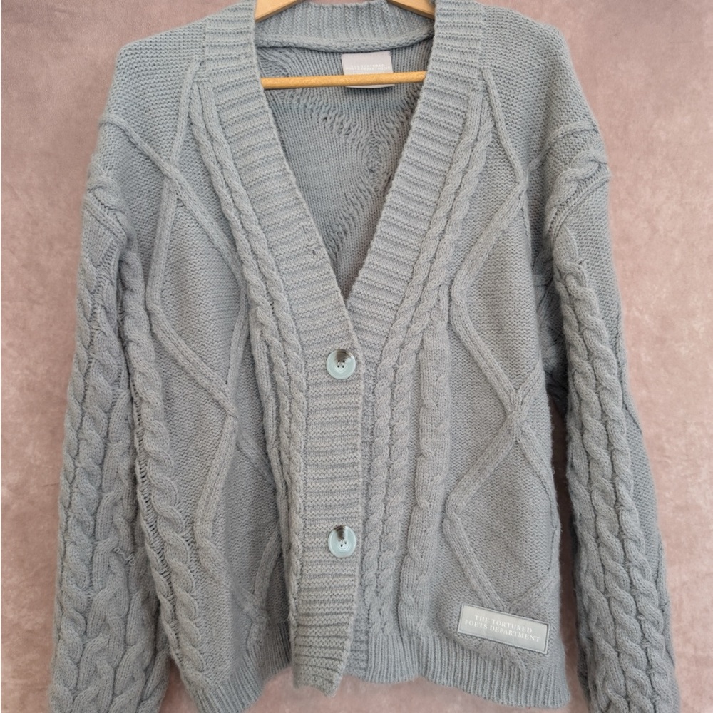 Taylor Swift The Tortured Poets Department TTPD Grey Authentic Cardigan
